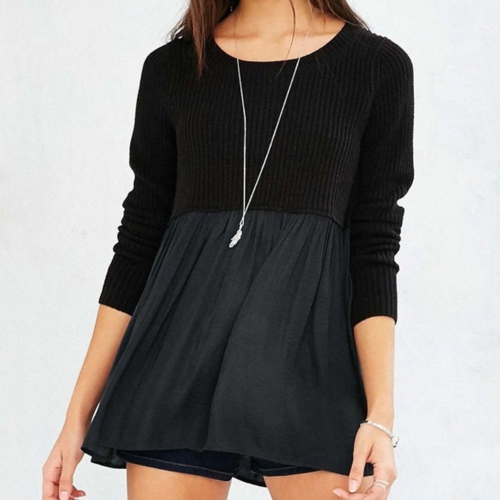 UO Kimchi Blue Black Babydoll Sweater